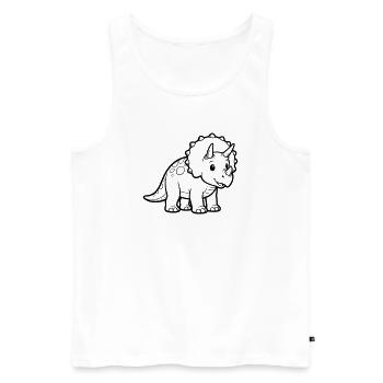 Baby Triceratops - Männer Premium Bio Tank Top - Weiß - Vorne - Michal (187cm)