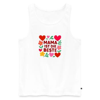 Maman est la meilleure - Débardeur bio Premium Homme - blanc - Devant - AI Model Male 178 light (178cm)