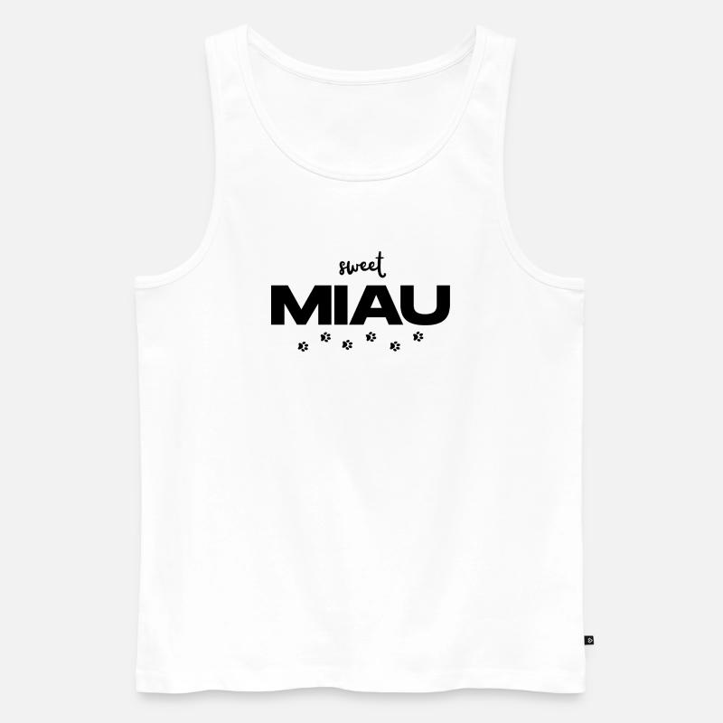 MIAU – Das süße Katzen Statement  - Männer Premium Bio Tank Top - Weiß