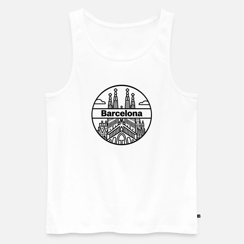 Barcelona - Männer Premium Bio Tank Top - Weiß