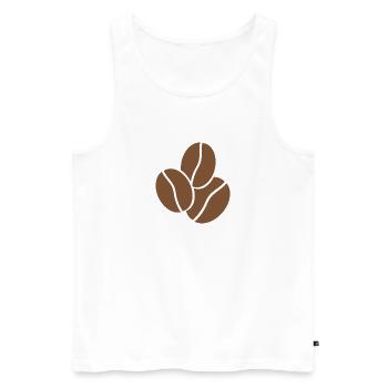 Grains de café - Débardeur bio Premium Homme - blanc - Devant - AI Model Male 178 light (178cm)