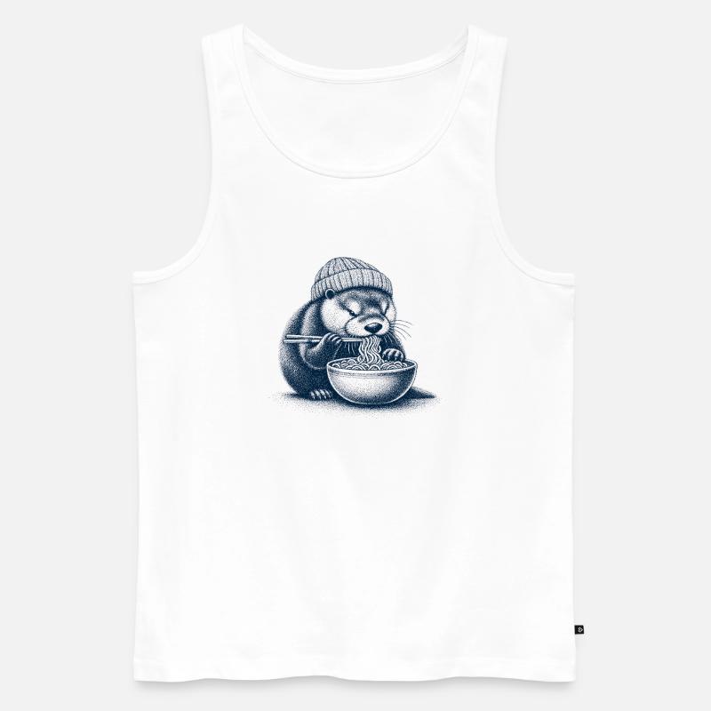 Ramen Otter - Männer Premium Bio Tank Top - Weiß