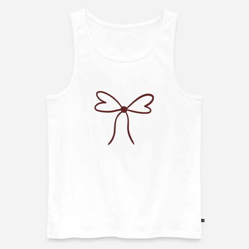 Handgezeichnete Schleifen-Illustration - Männer Premium Bio Tank Top - Weiß