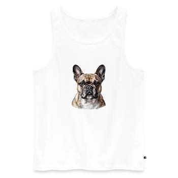 Schickes französisches Bulldoggenporträt - Männer Premium Bio Tank Top - Weiß - Vorne - Michal (187cm)