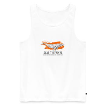 Art de sauvetage de baleines et vinyles - Débardeur bio Premium Homme - blanc - Devant - AI Model Male 178 light (178cm)