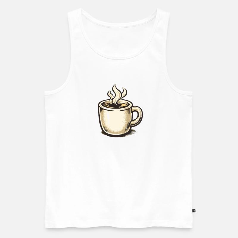 Kaffee - Männer Premium Bio Tank Top - Weiß