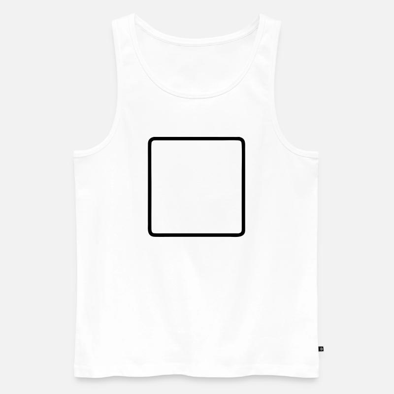Square Frame Rounded Outline - Men's Premium Organic Tank Top - white