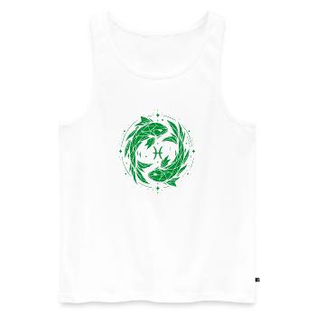 Symbole des Poissons – Doux & Moderne - Débardeur bio Premium Homme - blanc - Devant - Michal (187cm)