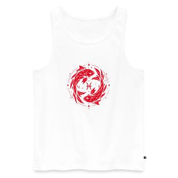 Symbole des Poissons – Doux & Moderne - Débardeur bio Premium Homme - blanc - Devant - Michal (187cm)