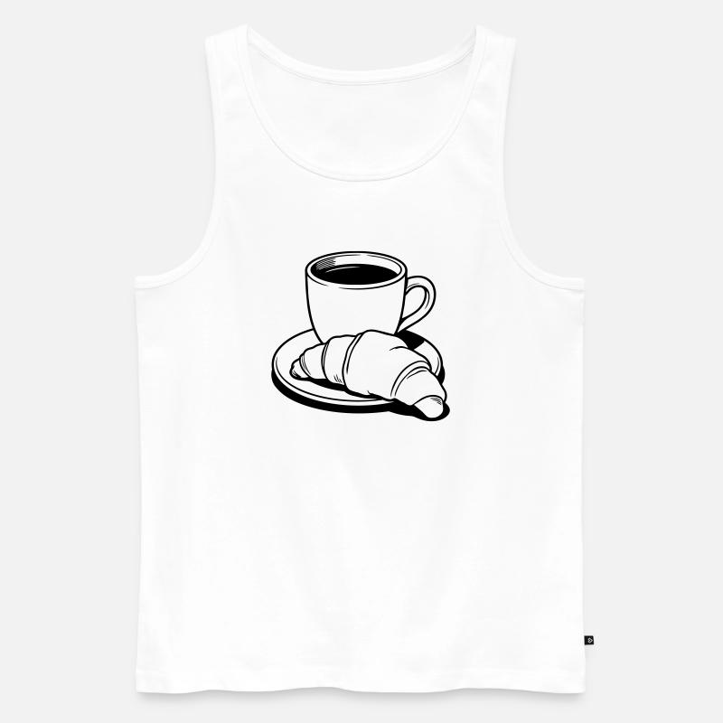 Kaffeecroissant - Männer Premium Bio Tank Top - Weiß