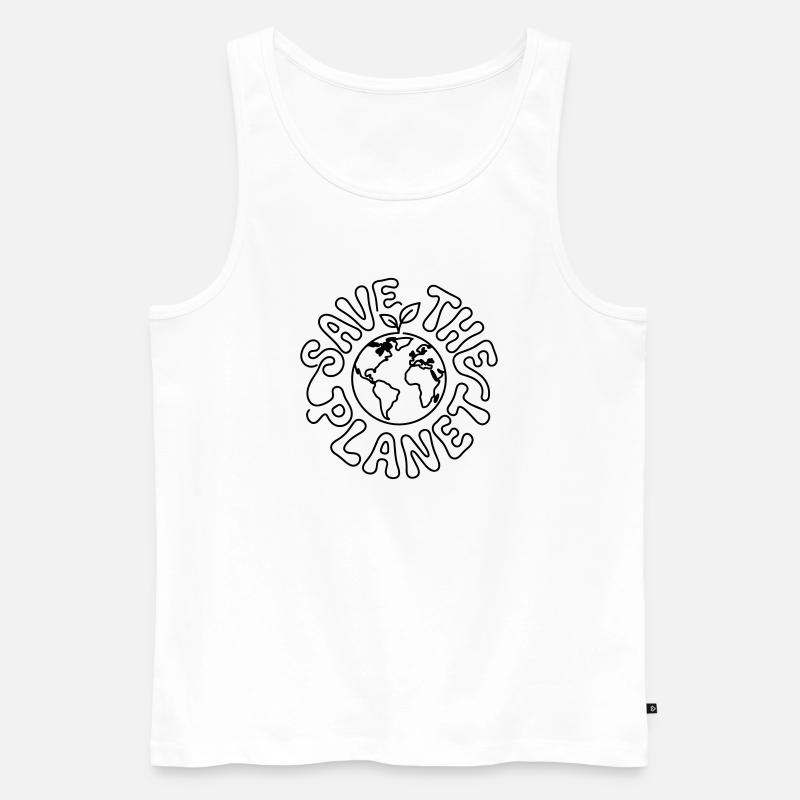 Rette den Planeten - Männer Premium Bio Tank Top - Weiß