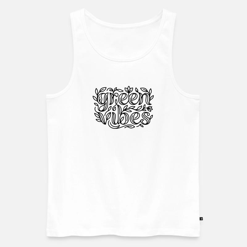 Grüne Vibes - Männer Premium Bio Tank Top - Weiß