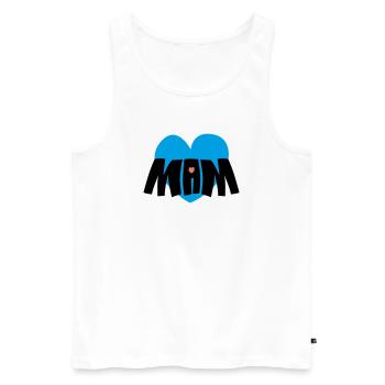 Cœur de maman - Débardeur bio Premium Homme - blanc - Devant - AI Model Male 178 light (178cm)