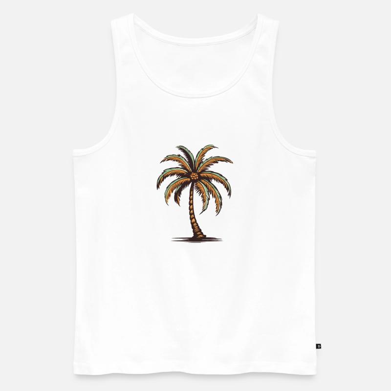 Palme Insel - Männer Premium Bio Tank Top - Weiß