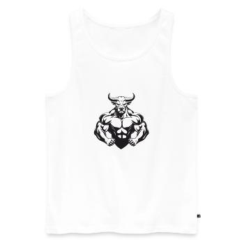Muscles de taureau Taureau - Débardeur bio Premium Homme - blanc - Devant - Michal (187cm)