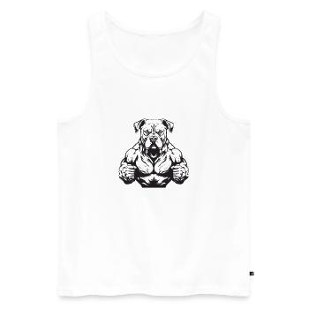 Muscles de bête canine - Débardeur bio Premium Homme - blanc - Devant - Michal (187cm)