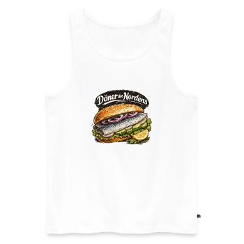  Döner Des Nordens Lustiger Fischbrötchen Spruch - Männer Premium Bio Tank Top - Weiß - Vorne - Michal (187cm)