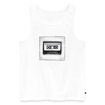 Cassette - hand carved artwork - Men's Premium Organic Tank Top - white - Front - Michal (187cm)