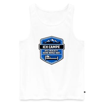 Motorhome Camping - Men's Premium Organic Tank Top - white - Front - AI Model Male 178 light (178cm)