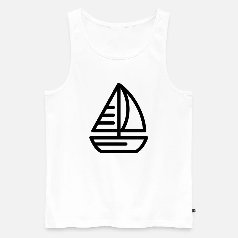 Boot - Männer Premium Bio Tank Top - Weiß