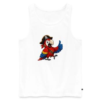 Pirate Parrot Thumbs Up - Men's Premium Organic Tank Top - white - Front - AI Model Male 178 light (178cm)