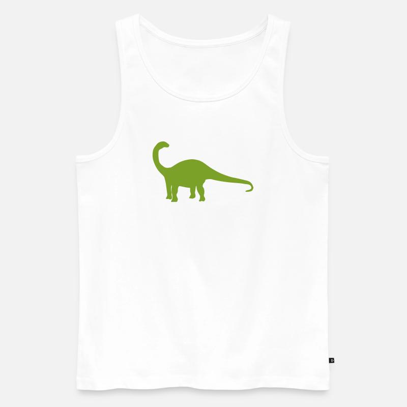 Saurier Silhouette Grün - Männer Premium Bio Tank Top - Weiß