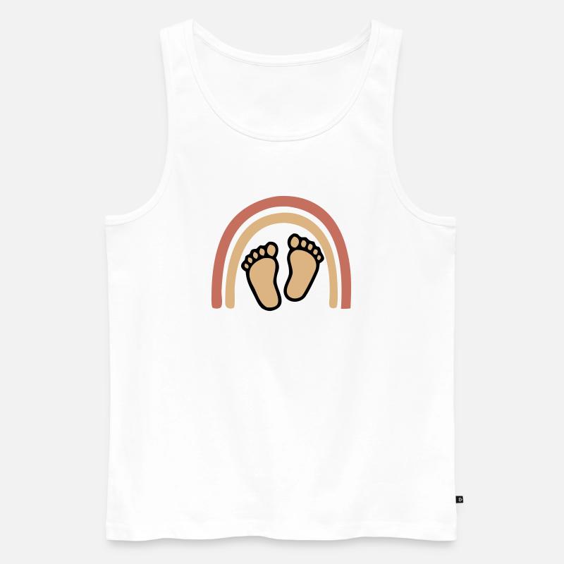 Baby Füße Regenbogen Boho - Männer Premium Bio Tank Top - Weiß