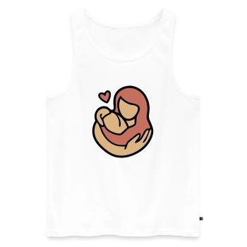 Étreinte Mère-Enfant Amour - Débardeur bio Premium Homme - blanc - Devant - Michal (187cm)