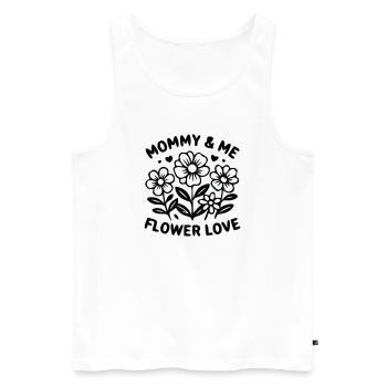 Mommy and Me Blumen Partnerlook - Männer Premium Bio Tank Top - Weiß - Vorne - Michal (187cm)
