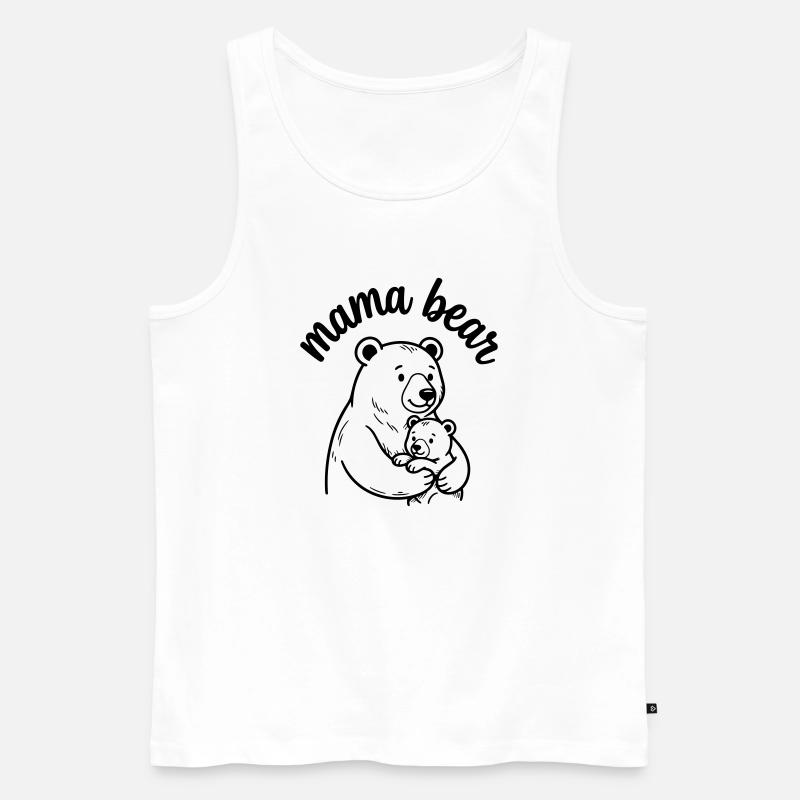 Bärenmama - Männer Premium Bio Tank Top - Weiß