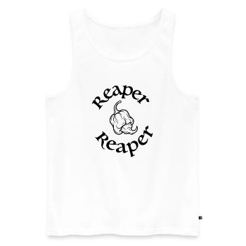 Carolina Reaper - Männer Premium Bio Tank Top - Weiß - Vorne - AI Model Male 178 light (178cm)