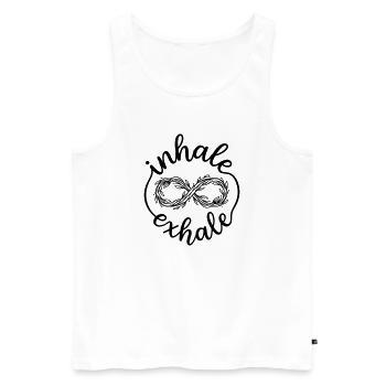 meditation - Men's Premium Organic Tank Top - white - Front - AI Model Male 178 light (178cm)