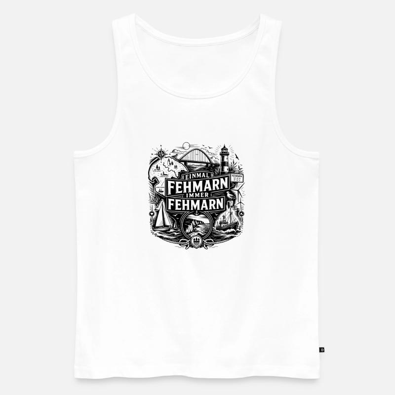 Fehmarn - Einmal Fehmarn immer Fehmarn - Männer Premium Bio Tank Top - Weiß