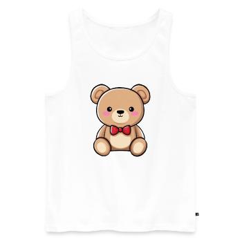 teddy bear, cute child plush, teddy bear - Men's Premium Organic Tank Top - white - Front - AI Model Male 178 light (178cm)