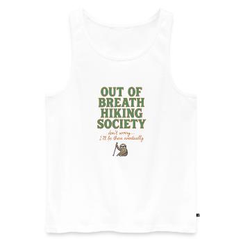 Out of Breath Hiking Society - Men's Premium Organic Tank Top - white - Front - Michal (187cm)