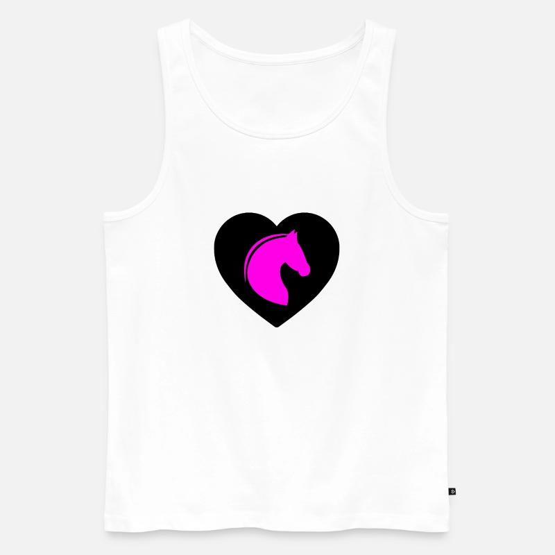 horses - Men's Premium Organic Tank Top - white