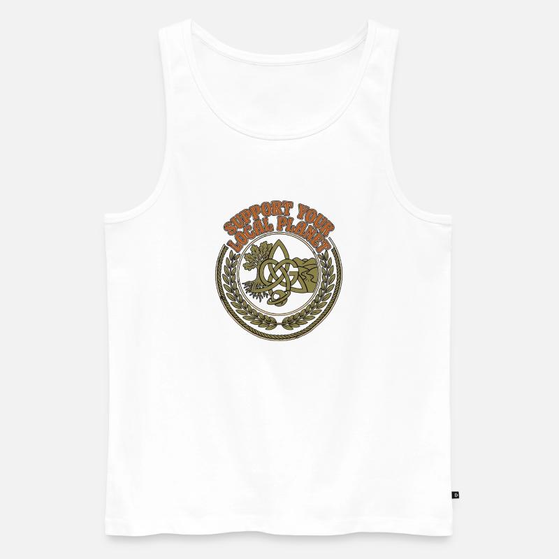 Support Your Local Planet - Männer Premium Bio Tank Top - Weiß