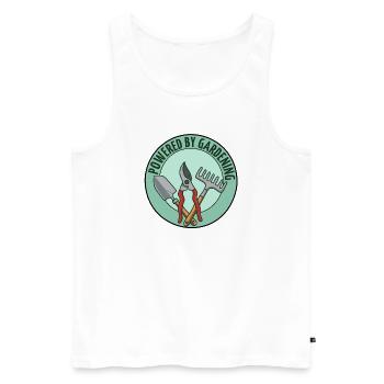 Gardening professionals: Powered by Gardening Logo - Men's Premium Organic Tank Top - white - Front - Michal (187cm)