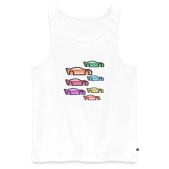 Autos - Männer Premium Bio Tank Top - Weiß - Vorne - Michal (187cm)