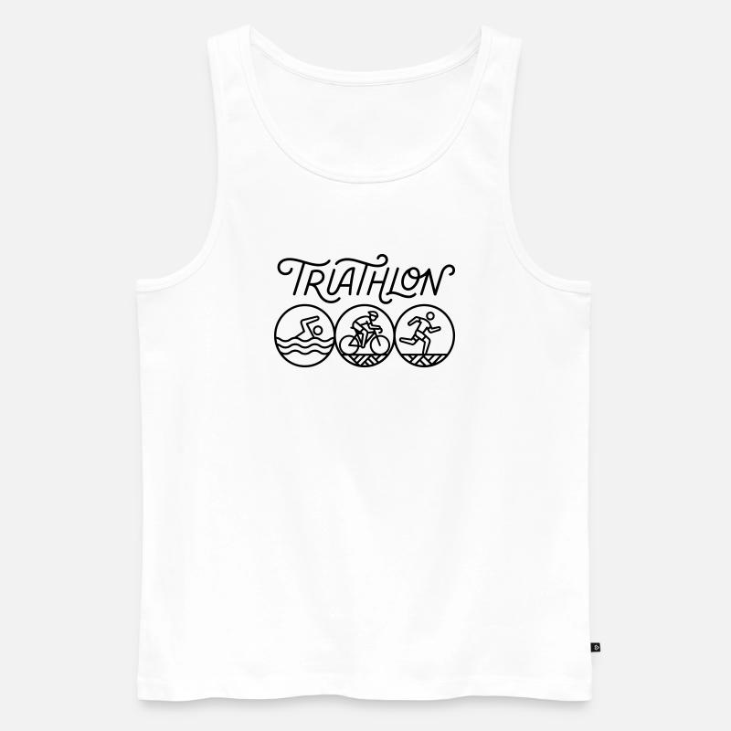 Triathlon - Männer Premium Bio Tank Top - Weiß