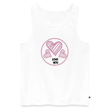 Hearts in Pink Love you Gift - Men's Premium Organic Tank Top - white - Front - AI Model Male 178 light (178cm)