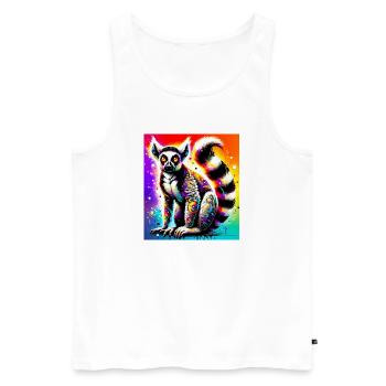 Lemur - Männer Premium Bio Tank Top - Weiß - Vorne - Michal (187cm)