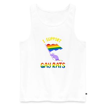 Rat, house rat, rat owner, rat lover - Men's Premium Organic Tank Top - white - Front - AI Model Male 178 light (178cm)