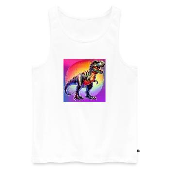 Dinosaurier - Männer Premium Bio Tank Top - Weiß - Vorne - Michal (187cm)