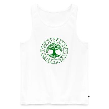 Wikinger Baum Keltischer Knoten - Männer Premium Bio Tank Top - Weiß - Vorne - Michal (187cm)