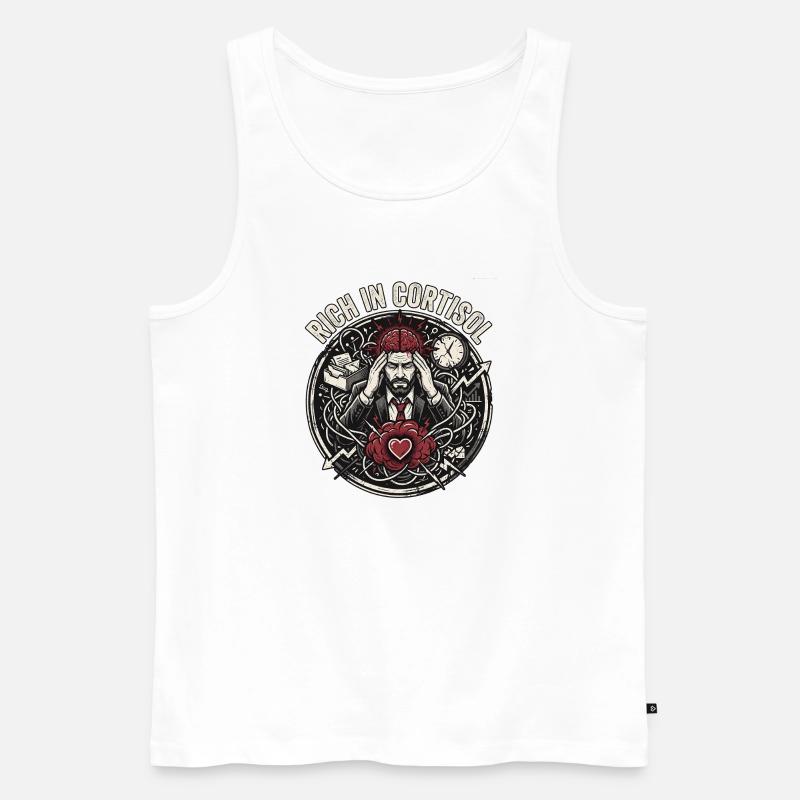 Cortisol Action - Männer Premium Bio Tank Top - Weiß