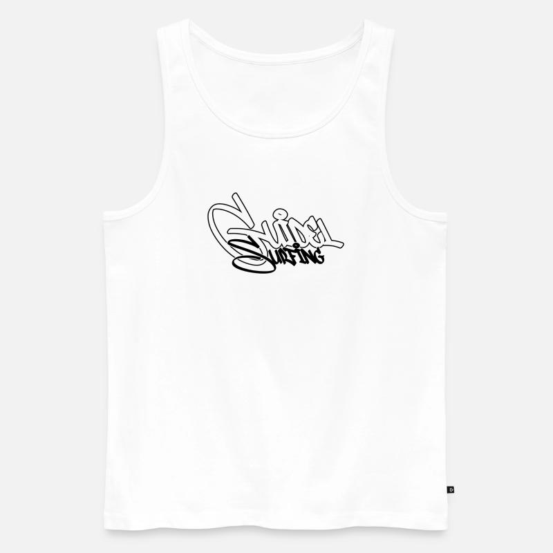 Surfen Graffiti Schwarz - Männer Premium Bio Tank Top - Weiß