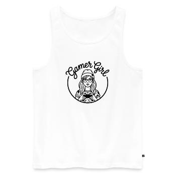 Gamer Girl - Débardeur bio Premium Homme - blanc - Devant - AI Model Male 178 light (178cm)
