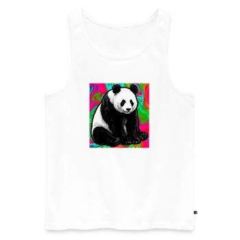 panda - Débardeur bio Premium Homme - blanc - Devant - Michal (187cm)