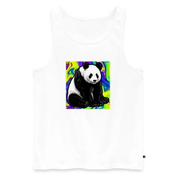 panda - Débardeur bio Premium Homme - blanc - Devant - Michal (187cm)